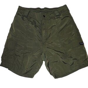 Mocean Tactical Cargo Shorts Green Nylon Elastic Waist Unisex Small W 28”‎